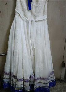 Elegant Blue &amp; White Lehenga Choli Set