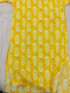 Vibrant Yellow Printed Kurta