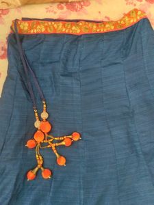 Elegant Blue &amp; Orange Lehenga Set