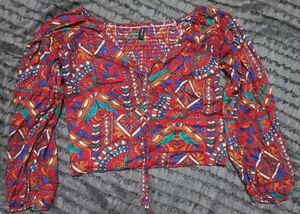 Tribal Printed Ethnic Crop Top