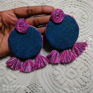 New denim earrings