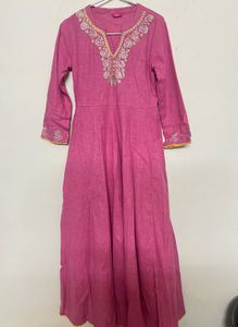 Pink Embroidered Cotton Kurta 💗