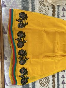 Yellow Kurta with Bicycle Print