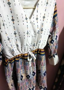 Boho Print V-Neck Wrap Dress