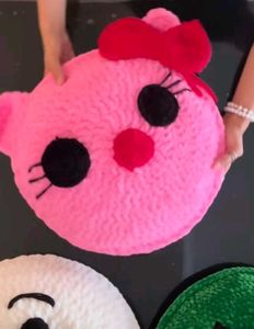Hello Kitty Inspired Round Plush Cushion😻