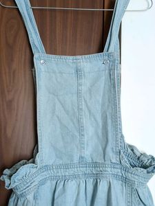 Light Wash Denim Pinafore Dress