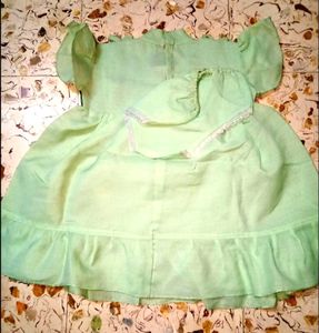 Brand New Green Colour Girls Kids Frock