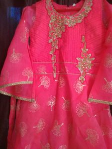 Rose pink Colour Gown Light Weight For Heavy look