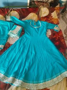 Blue Anarkali Kurta Set