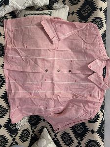 Womens Pink Striped Casual Shirt