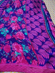 Floral Print Saree with Blouse Piece