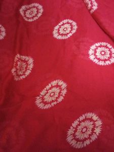 Red Tie-Dye Dress Material
