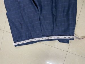 Blue Checkered Formal Trousers