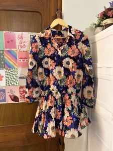 Floral Print Peplum Top