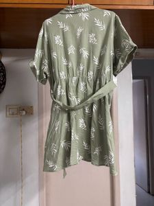 “Bombay Paisley” Mintgreen Leafy Mini Dress