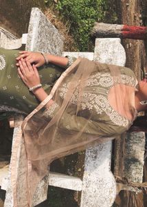 Elegant Olive Green Kurta Set with Dupatta