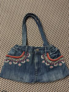 Boho Denim Tote Bag