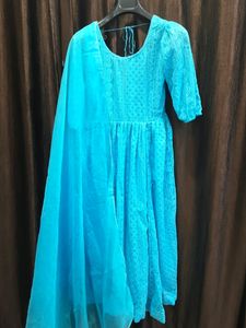 Sky Blue Attractive  Chikenkari Kurta Set
