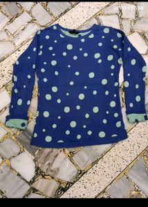 30. Blue Polka Dot Long Sleeve Top