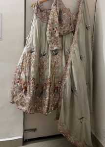 🆕Embroidered Sequin Designer Lehenga Champagne