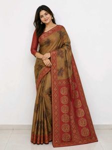 Elegant Silk Saree with Rose Border