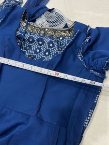 Elegant Blue bandhni Printed Ethnic Gown