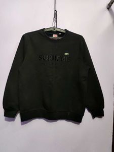 Supreme X LACOSTE Crewneck Black Sweatshirt