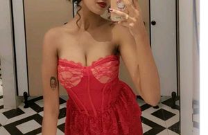 Hot Red Ruffle Bodycon Lace Dress