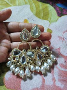 Elegant Crystal & Pearl Drop Earrings