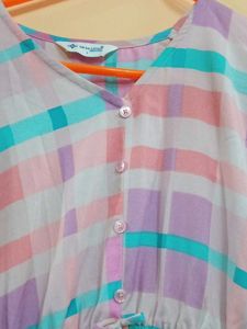 check flare dress