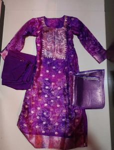 Vibrant Purple Ombre Kurta Set