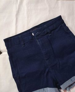 Dark Blue Denim Shorts