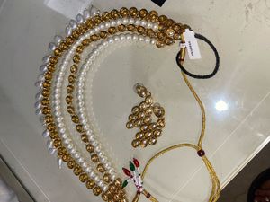 Royal Kundan Pearl Multi Layer Necklace Earing Set