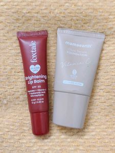 Foxtale Lip Balm & Mamaearth Foundation