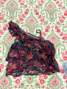 Boho Floral One Shoulder Top
