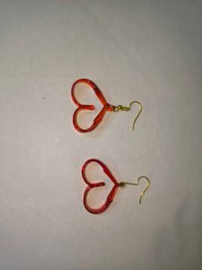 Chic Red Heart Dangle Earrings