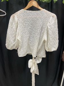Textured Wrap Top