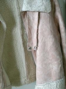 Pink Faux Shearling Lined Jacket