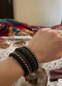 beaded stacked bracelet