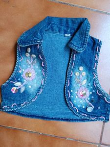 Embellished Denim Vest