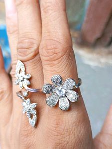 Sparkling Flower &amp; Butterfly Ring