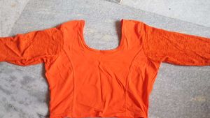 An Orange Colour Stretchable Blouse