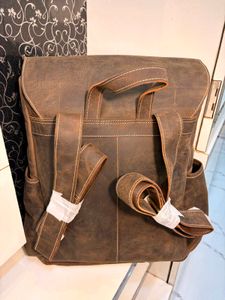 Rustic Brown Leather Backpack