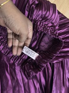 Elegant Purple Pleated Skirt