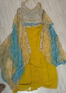bandhani Yellow Lehenga Choli Set