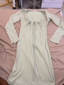 Pastel Green Tie-Front Dress