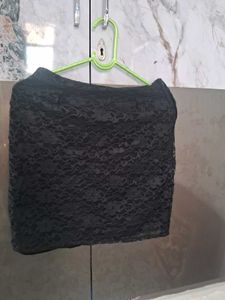 Black Lace Mini Skirt