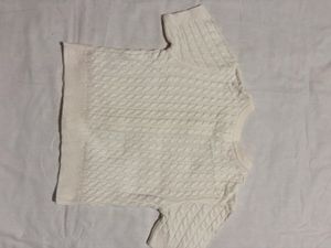 H&amp;M Cream Cable Knit Button-Up Sweater