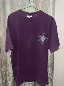 H&amp;M Purple Graphic Print Oversized T-Shirt