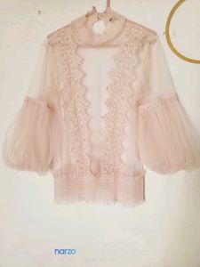 Elegant Lace Sheer Blouse